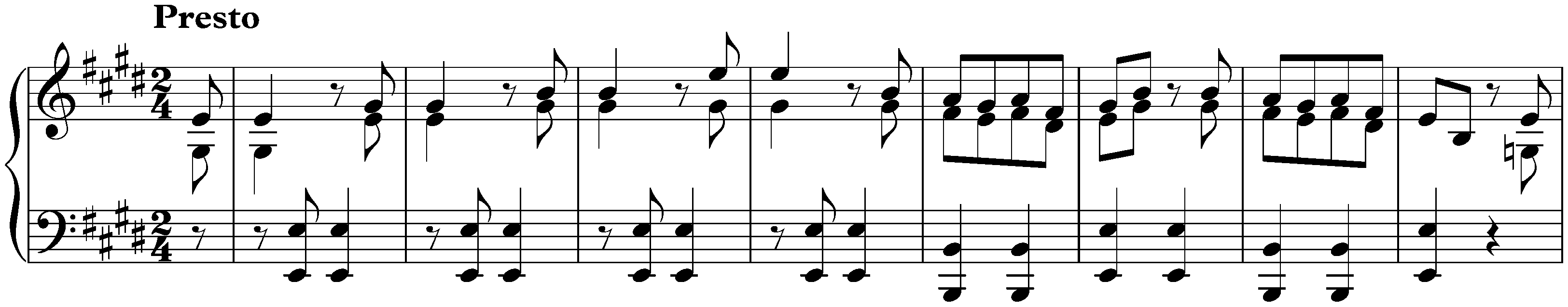Sonata in E major, Hob. XVI:13; 3. Finale: Presto