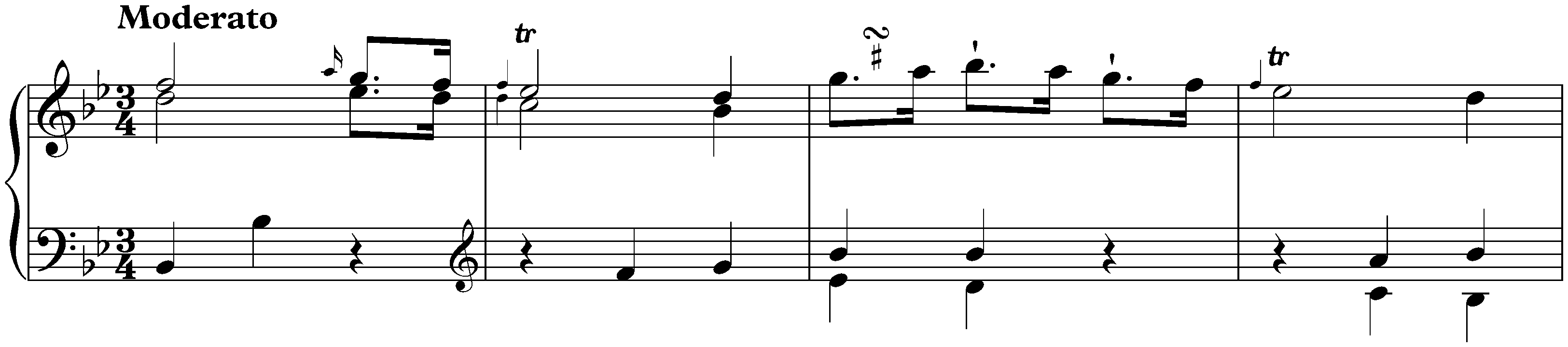Sonata in B-flat major, Hob. XVI:18; 2. Moderato