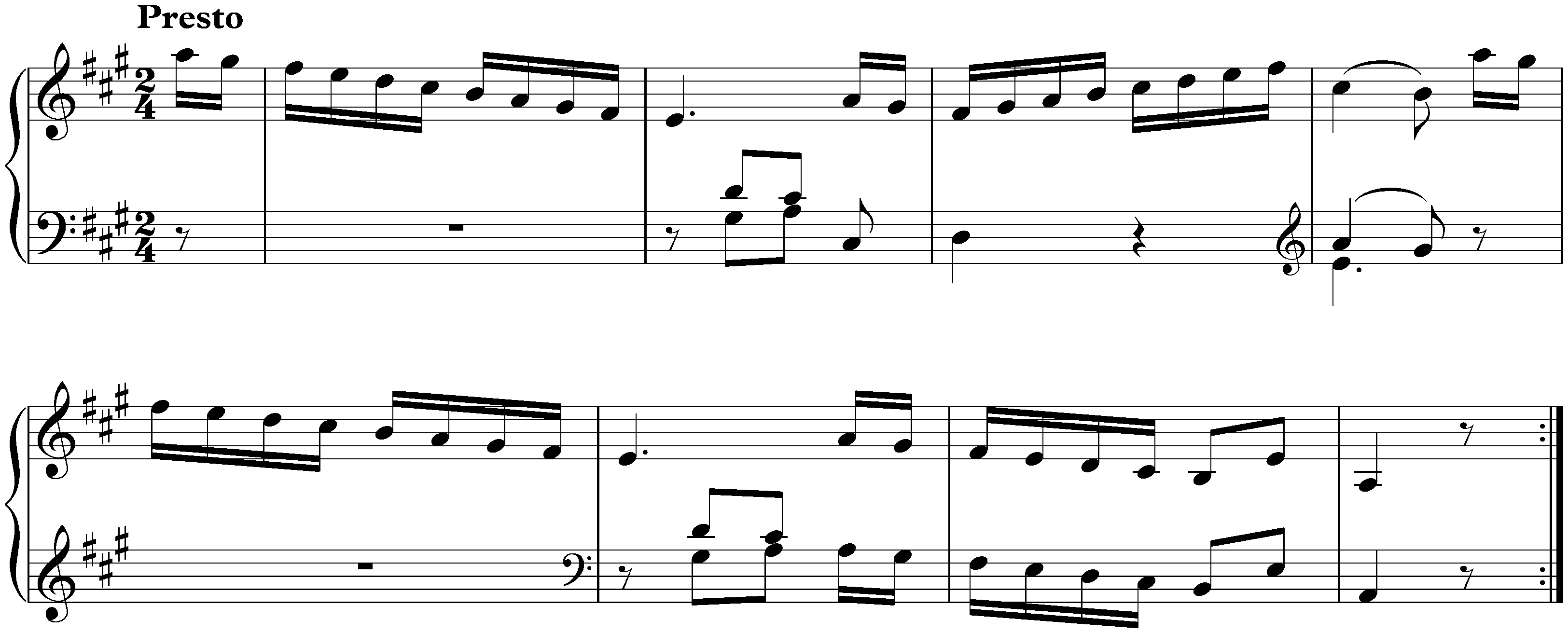 Sonata in A major, Hob. XVI:26; 3. Finale: Presto