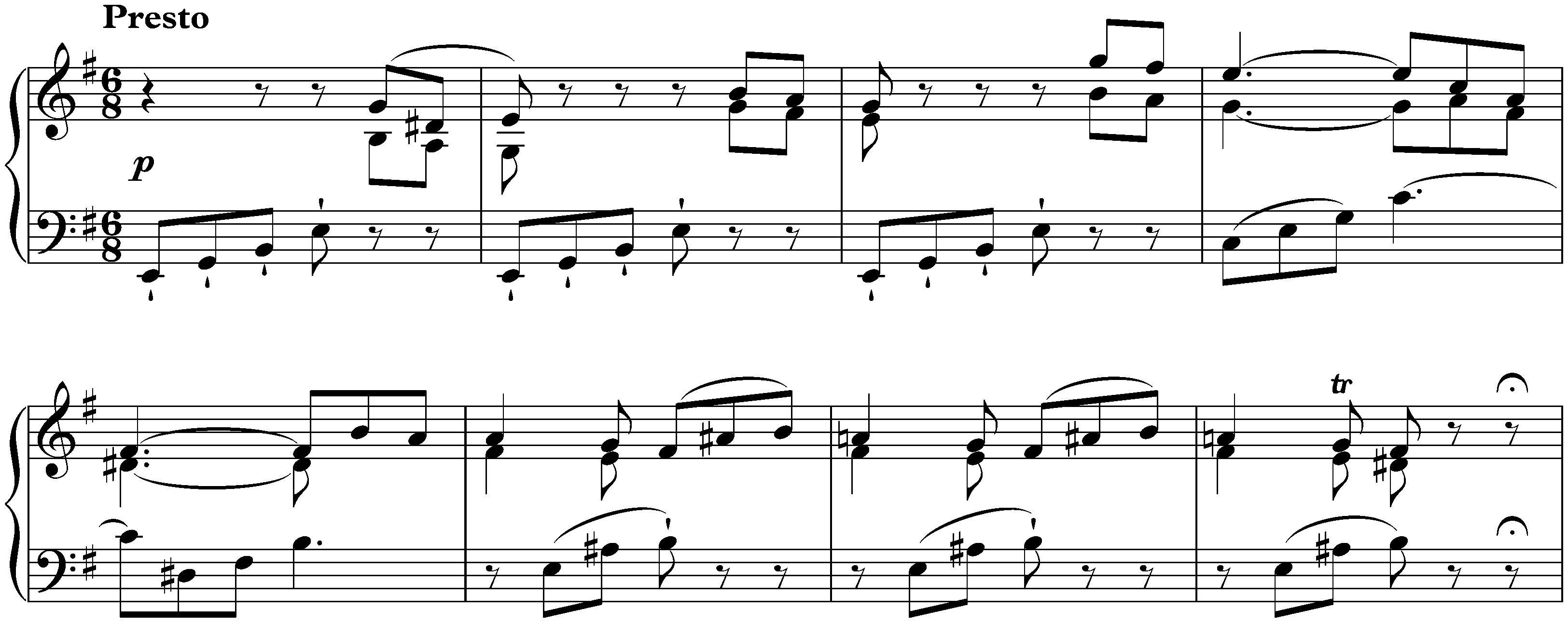 Sonata in E minor, Hob. XVI:34; 1. Presto