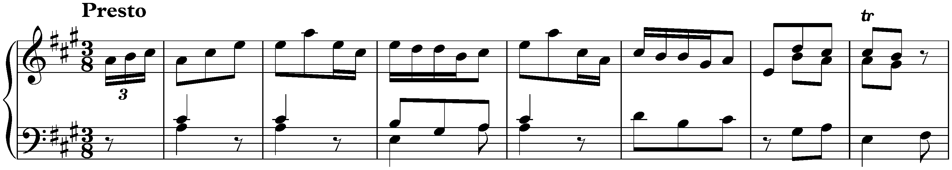 Sonata in A major, Hob. XVI:5; 3. Presto