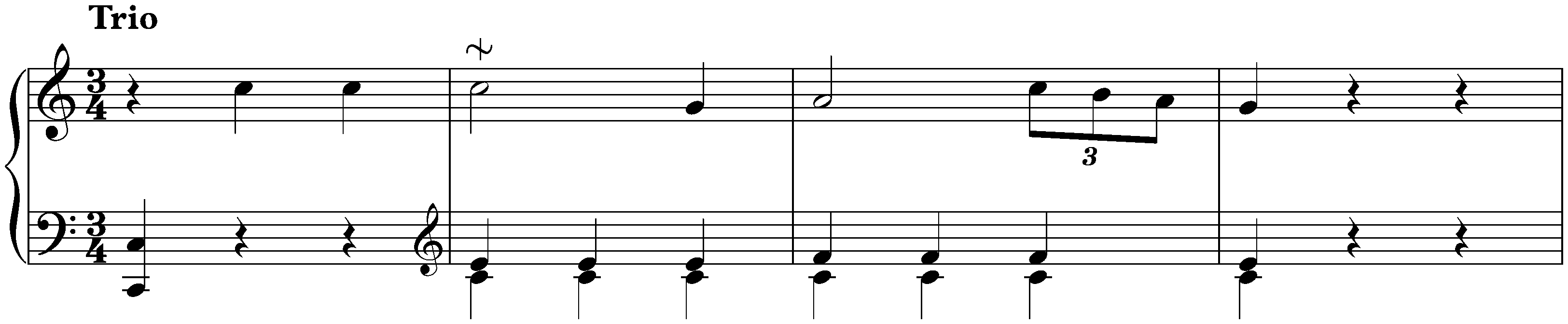 Sonata in G major, Hob. XVI:G1; 2. Minuetto &ndash; Trio