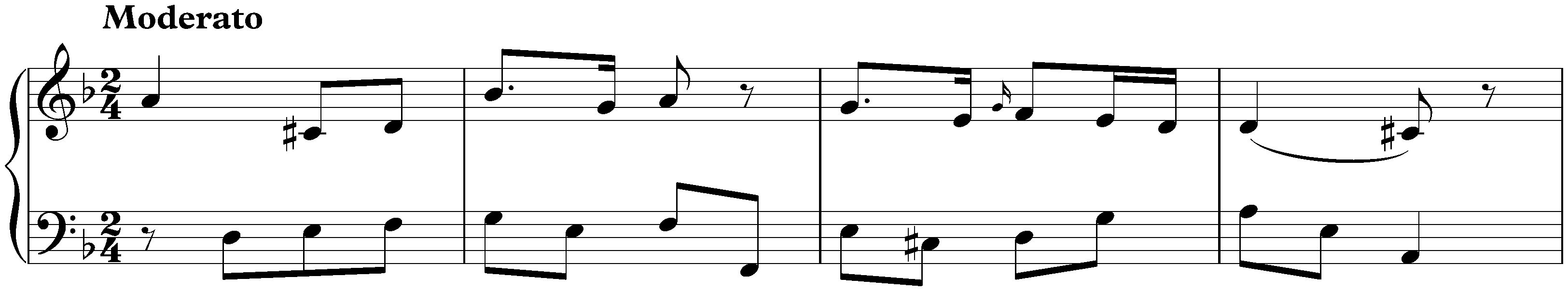 Incipits of lost works; 1. Sonata in D minor, Hob. XVI:2a, Landon 21