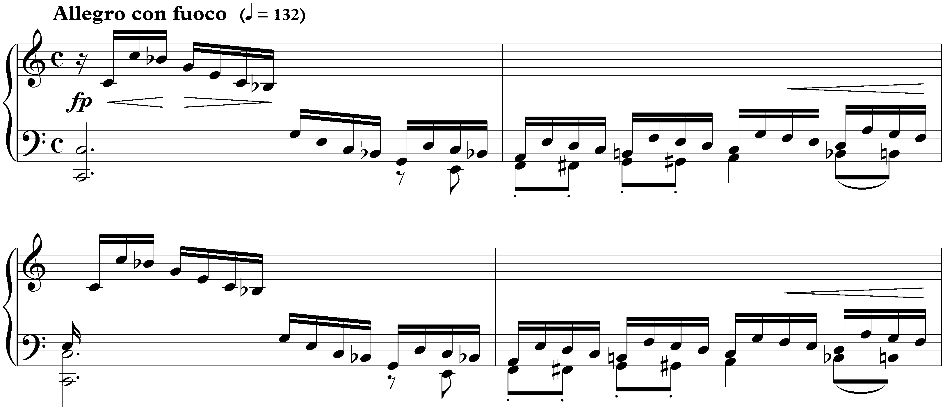 Douze Études, S. 136; 1. C major
