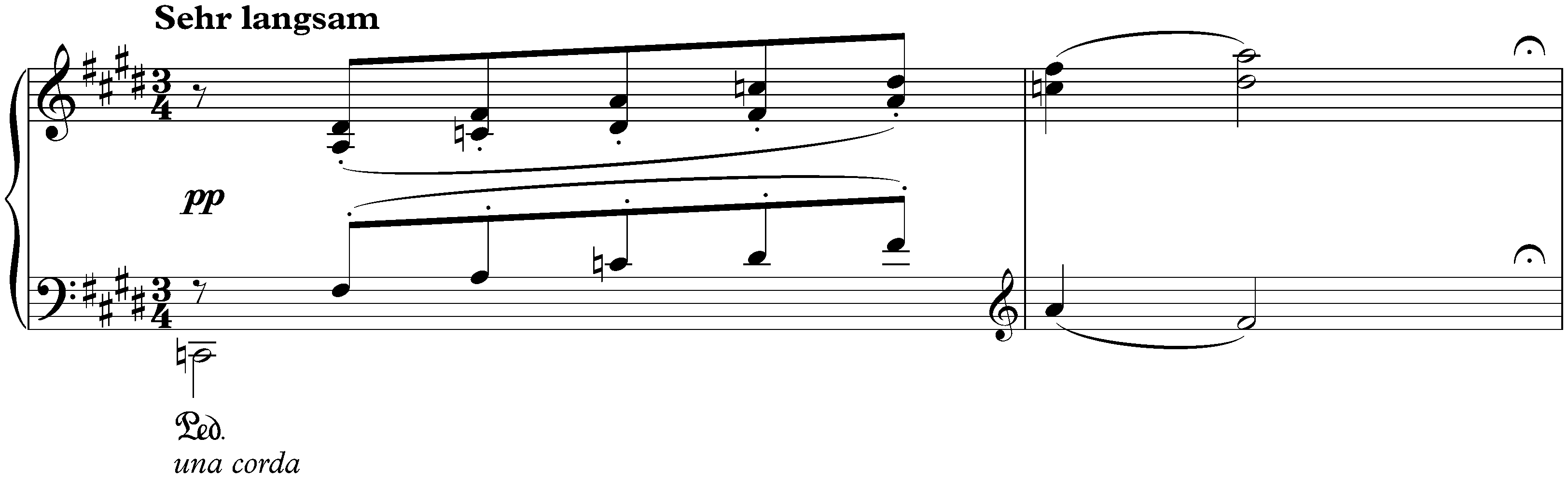 Fünf Klavierstücke, S. 192; 1. Sehr langsam