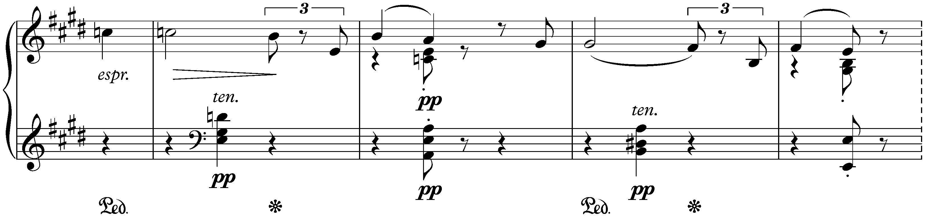 Fünf Klavierstücke, S. 192; 1. Sehr langsam