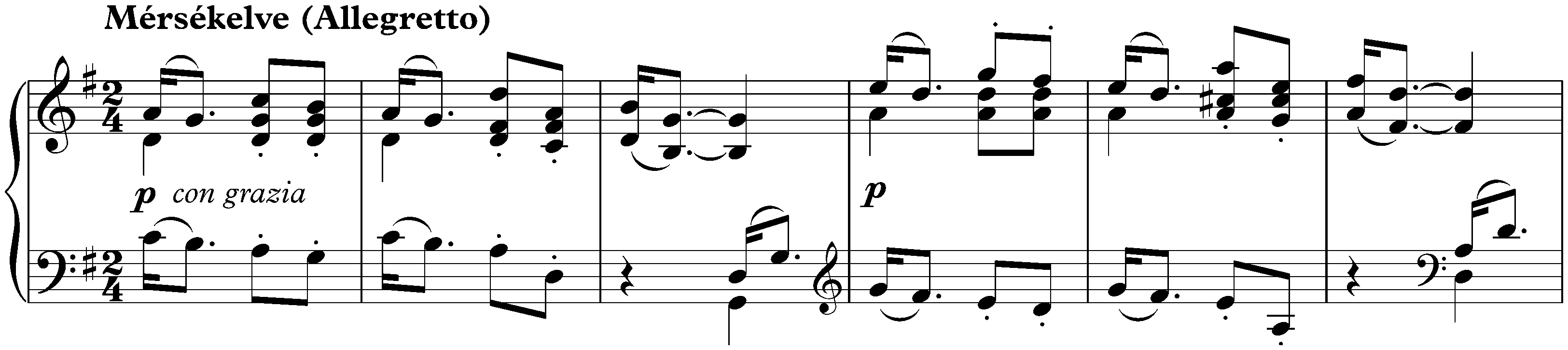 Fünf ungarische Volkslieder, S. 245; 2. G major