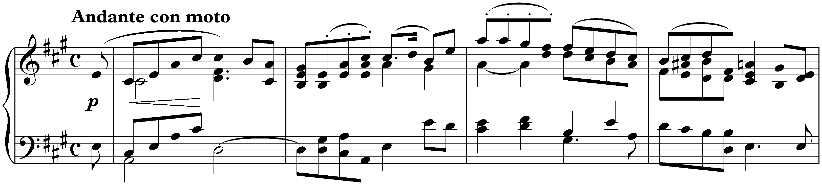 Andante con moto in A major, MWV U 75