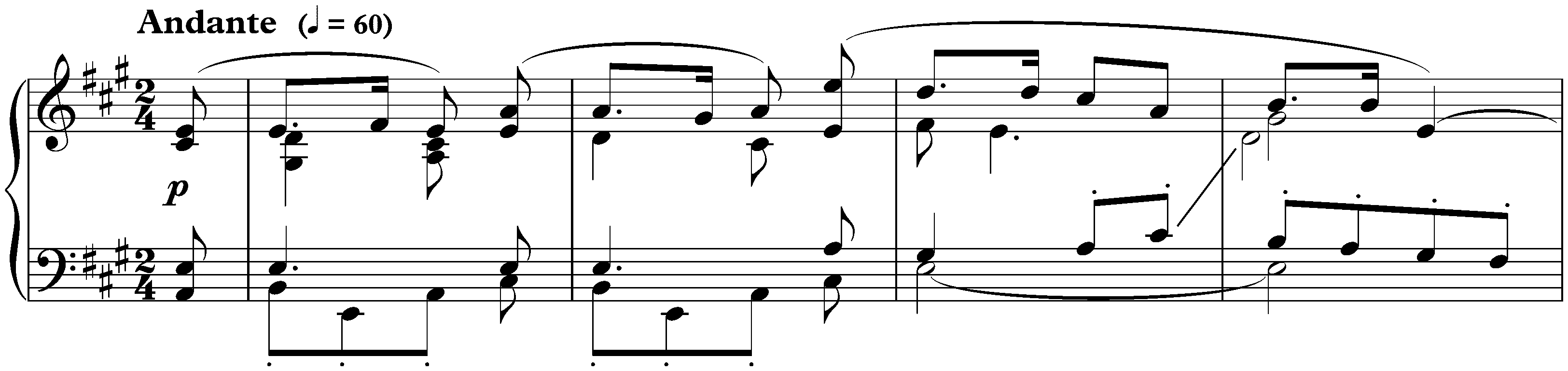 Incipits of other works; 1. Sonata in E major (1912)