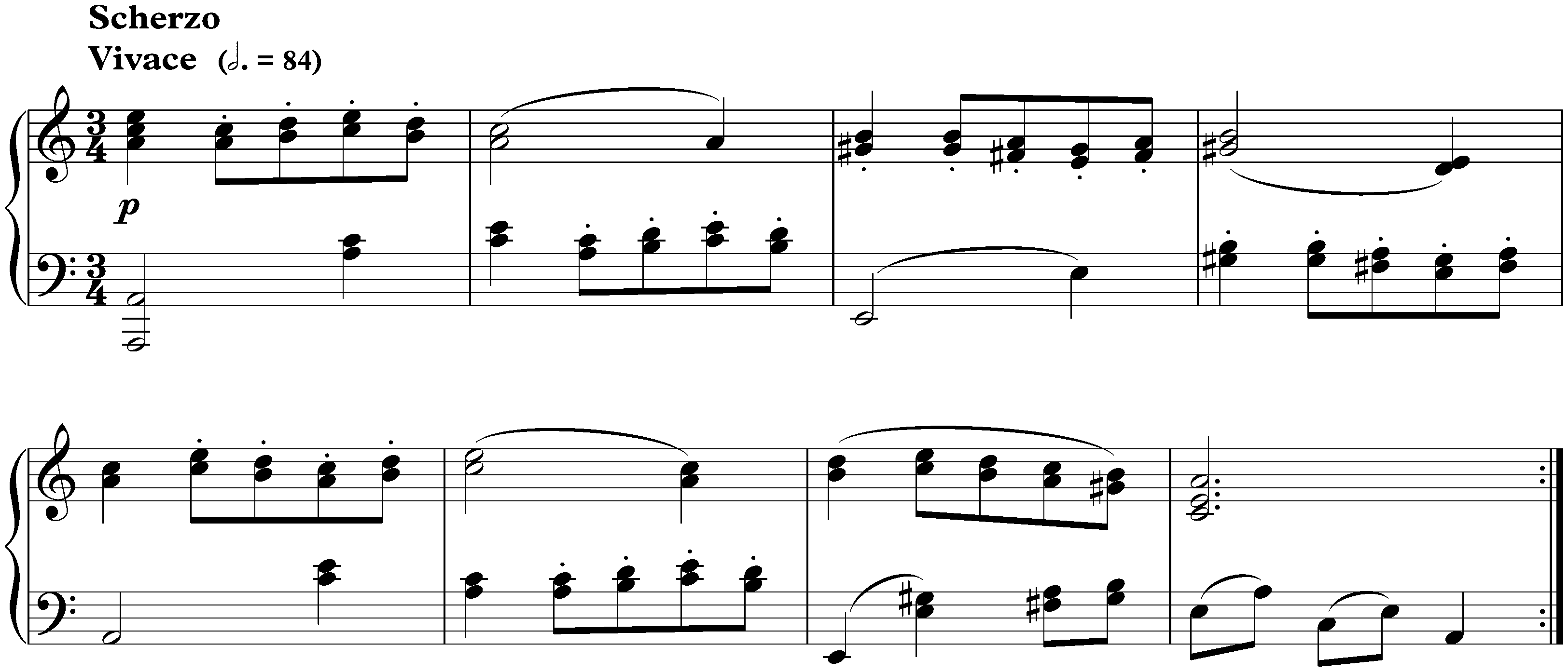 Incipits of other works; 1. Sonata in E major (1912)
