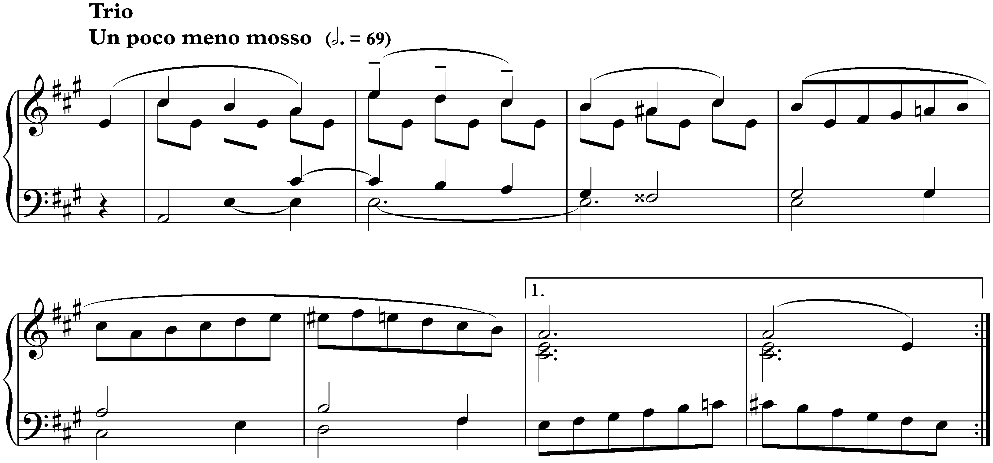 Incipits of other works; 1. Sonata in E major (1912)
