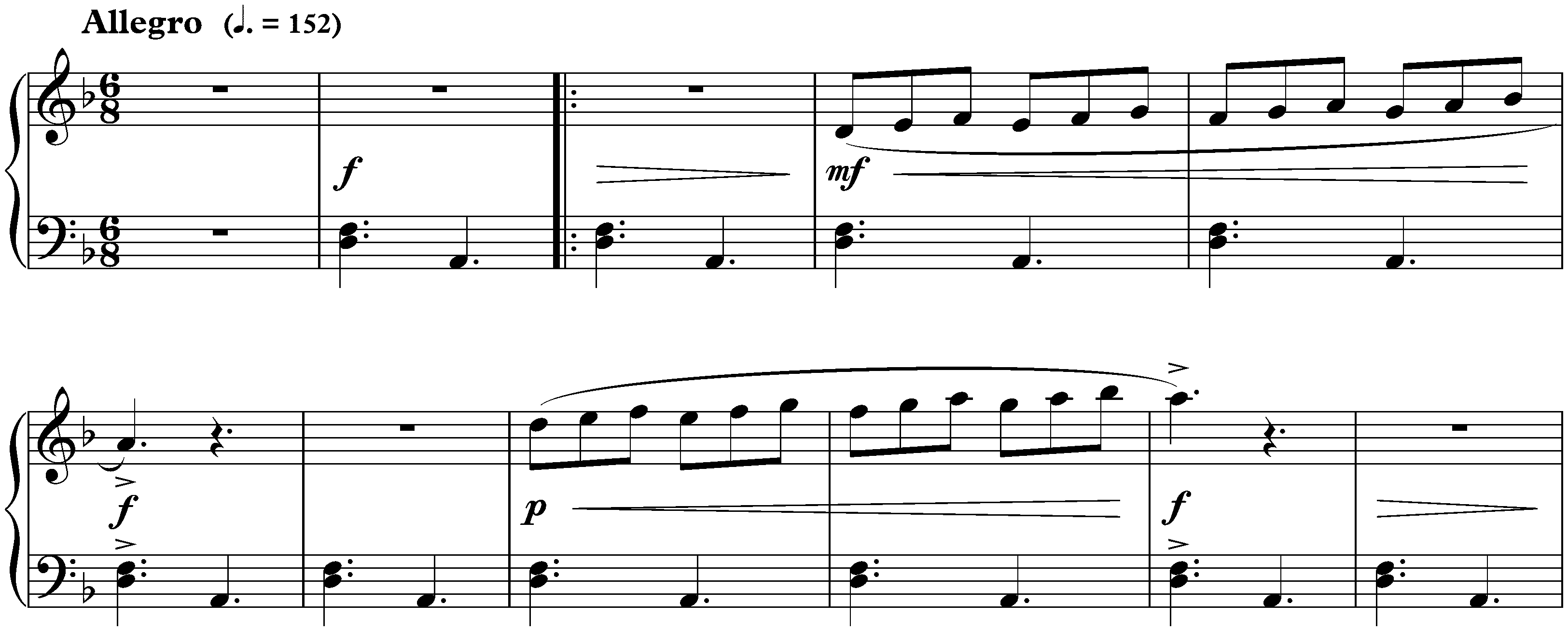 Juvenilia; 1. Tarantella in D minor
