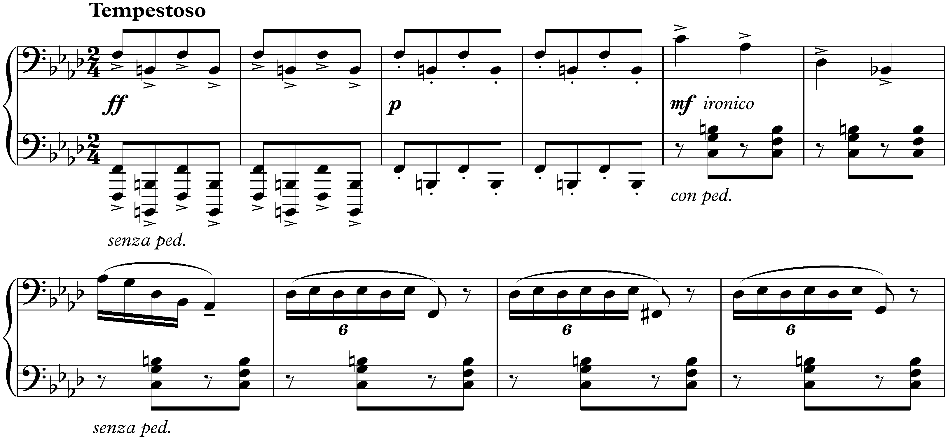 Sarcasms, op. 17; 1. Tempestoso