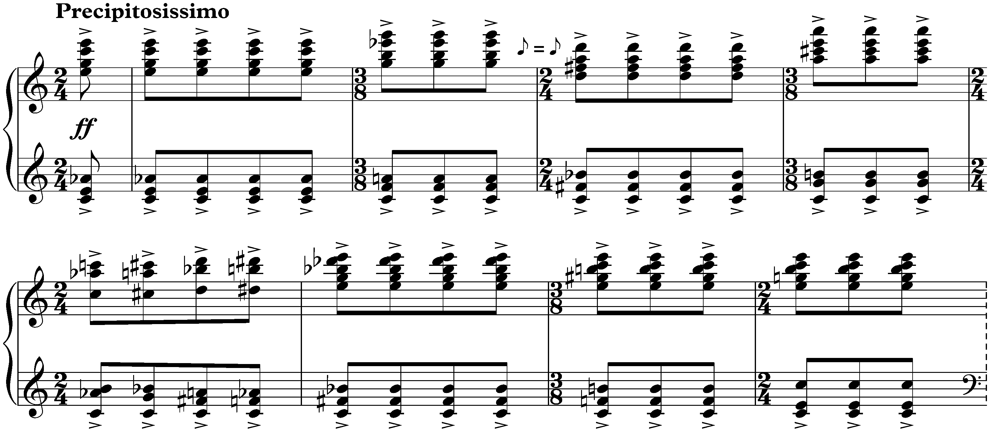 Sarcasms, op. 17; 5. Precipitosissimo