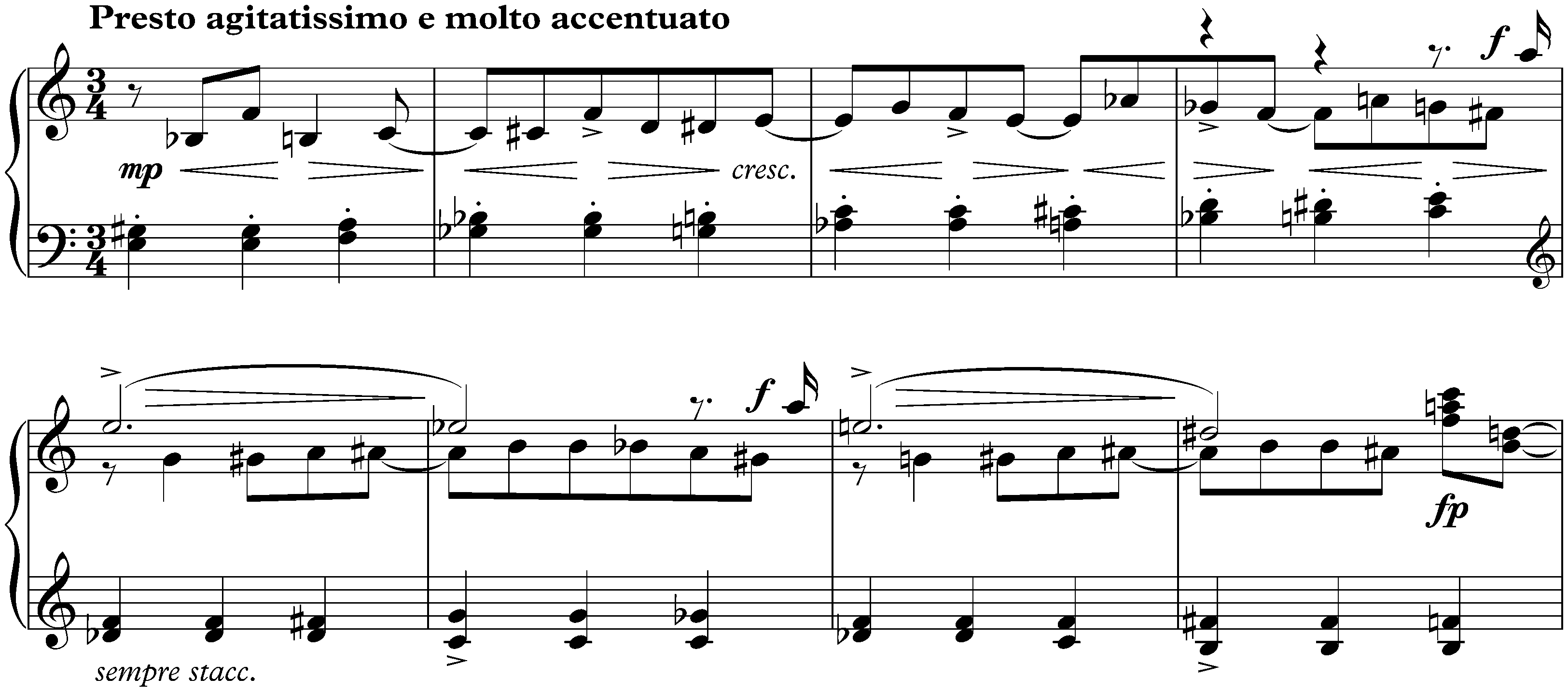 Visions Fugitives, op. 22; 19. Presto agitatissimo e molto accentuato