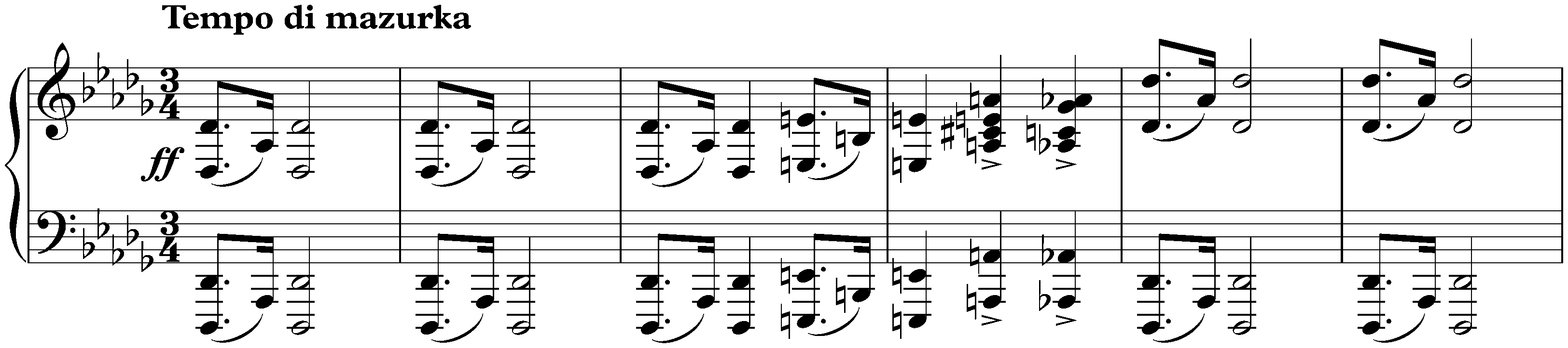 Morceaux de salon, op. 10; 7. Mazurka in D-flat major
