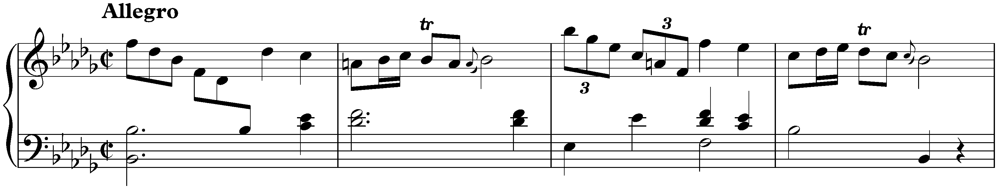 Sonata in B-flat minor, K. 128