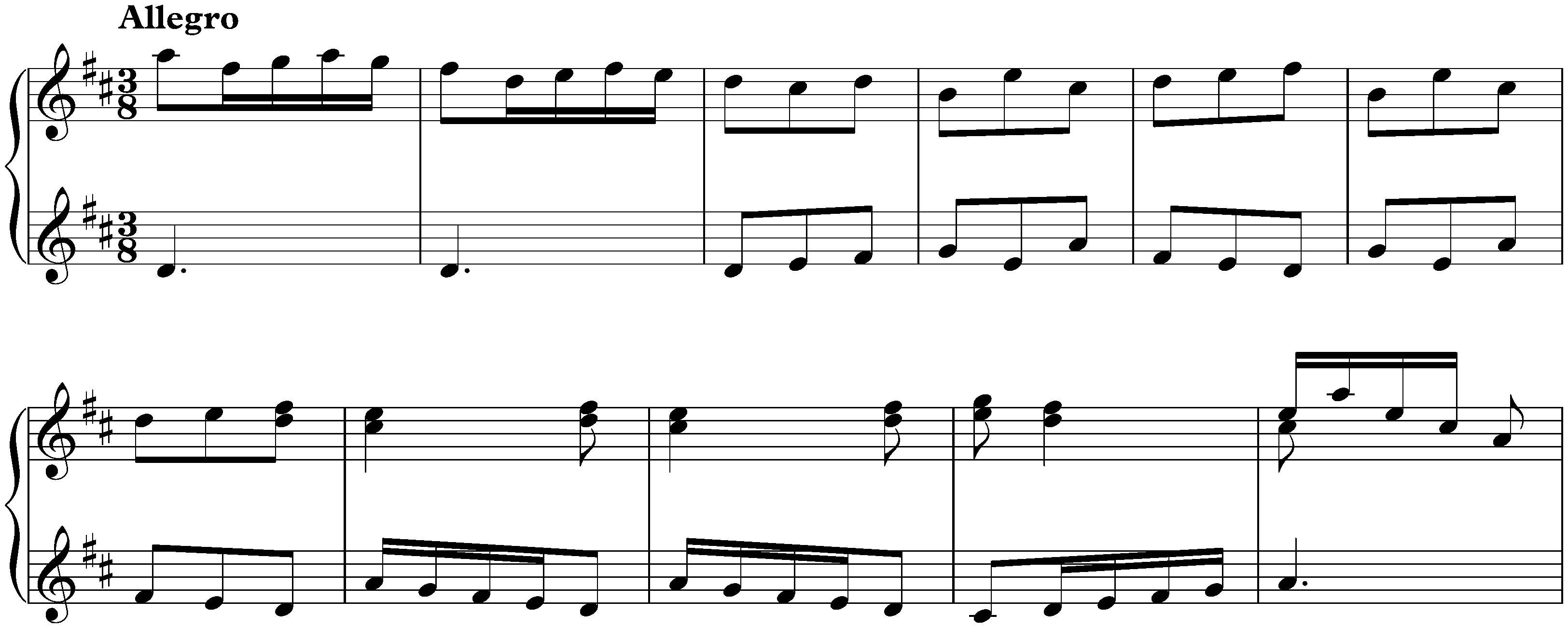 Sonata in D major, K. 288