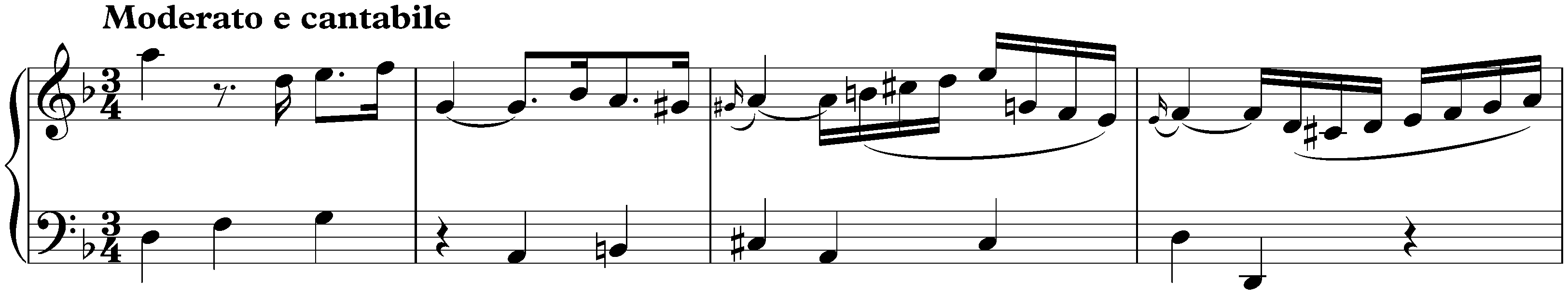 Sonata in D minor, K. 77; 1. Moderato e cantabile