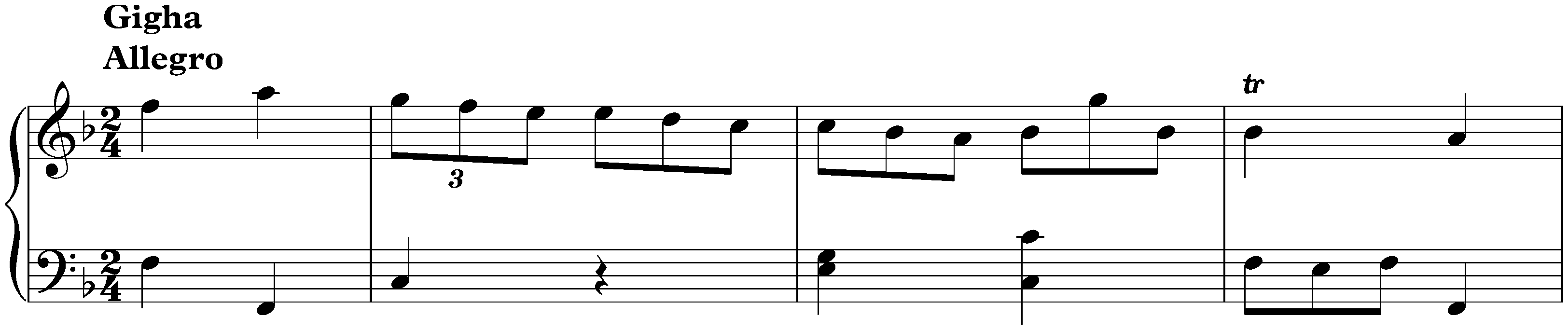 Sonata in F major, K. 78; 1. Gigha: Allegro