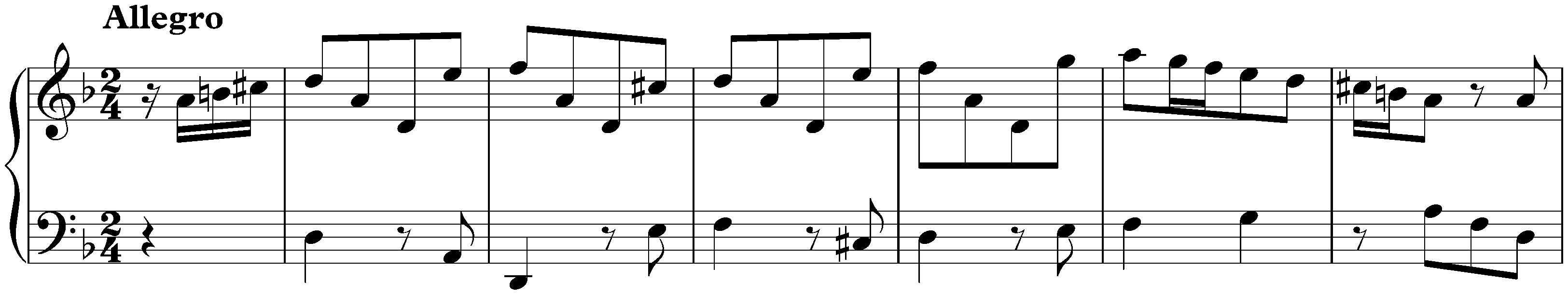 Sonata in D minor, K. 90; 2. Allegro