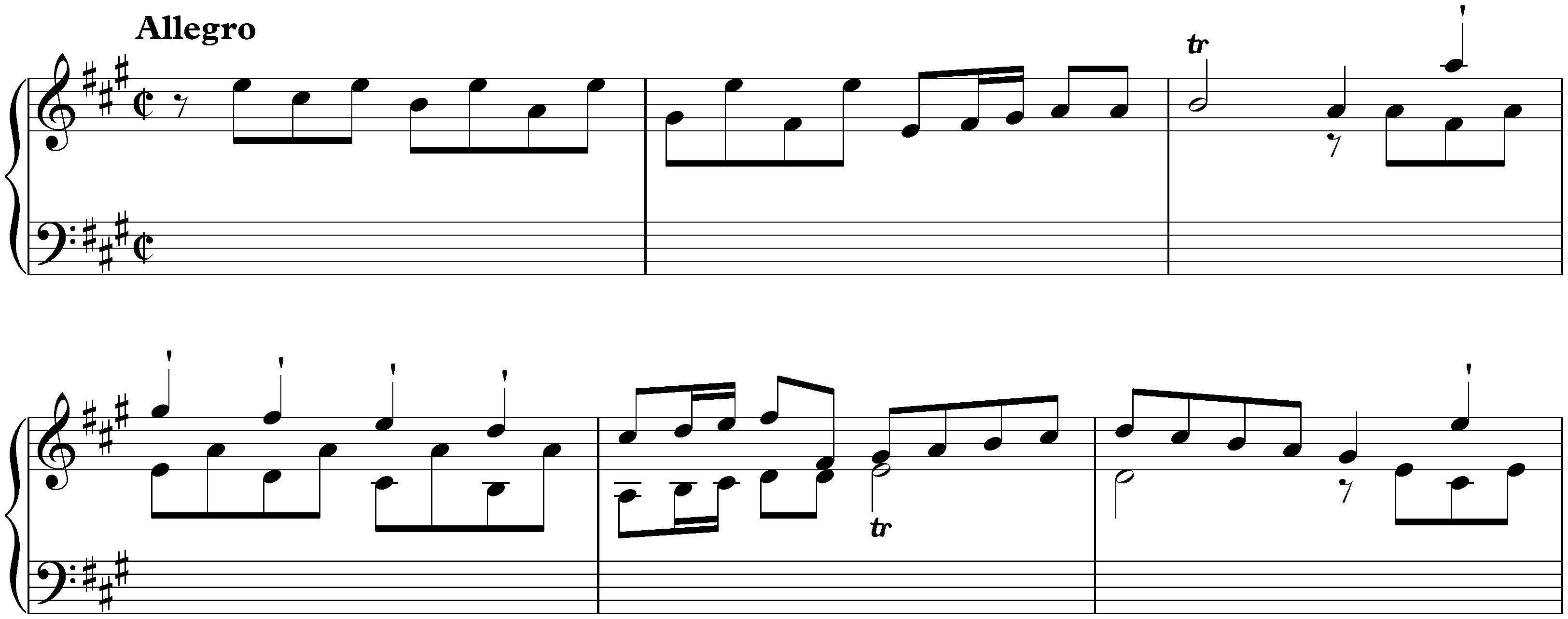 Sonatas found in London; 1. A major, 1. Allegro