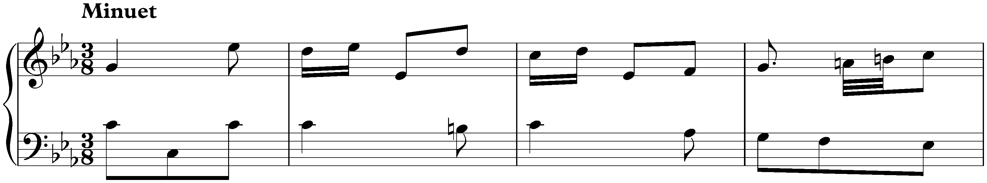 Sonatas found in Paris; 2. C minor, 2. Minuet