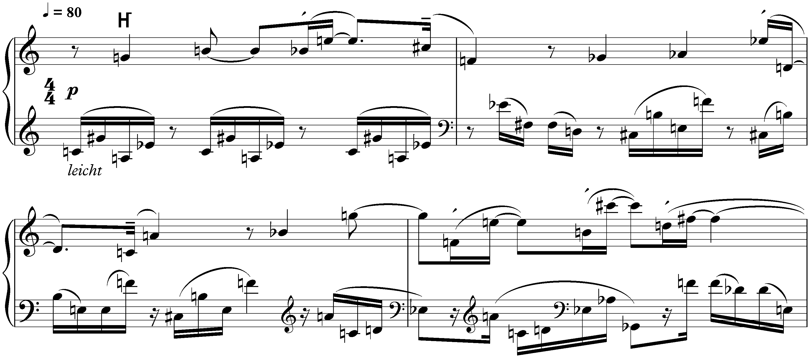 Fragmente; 13. Fragment eines Klavierstücks