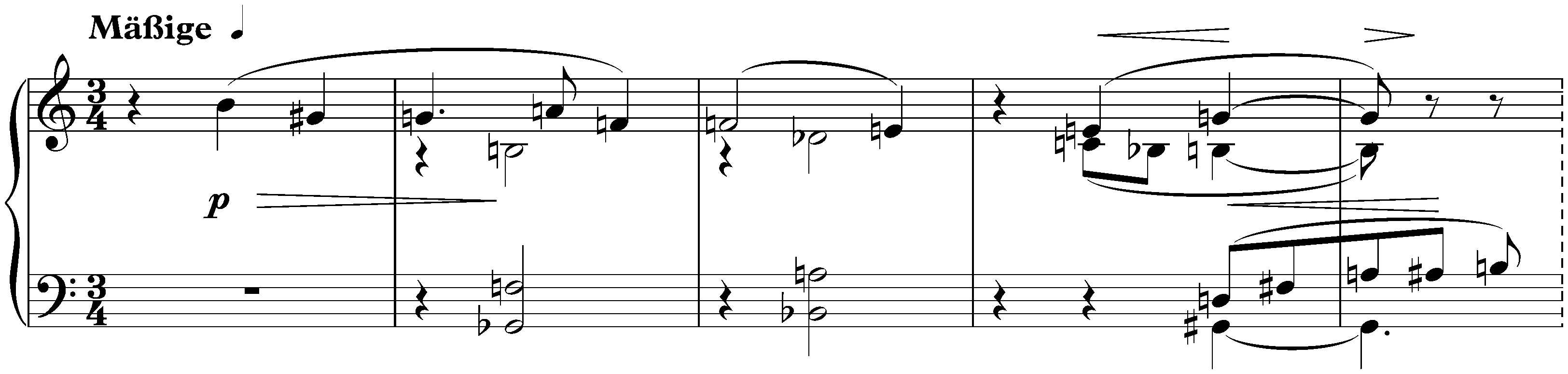 Drei Klavierstücke, op. 11; 1. Mäßige