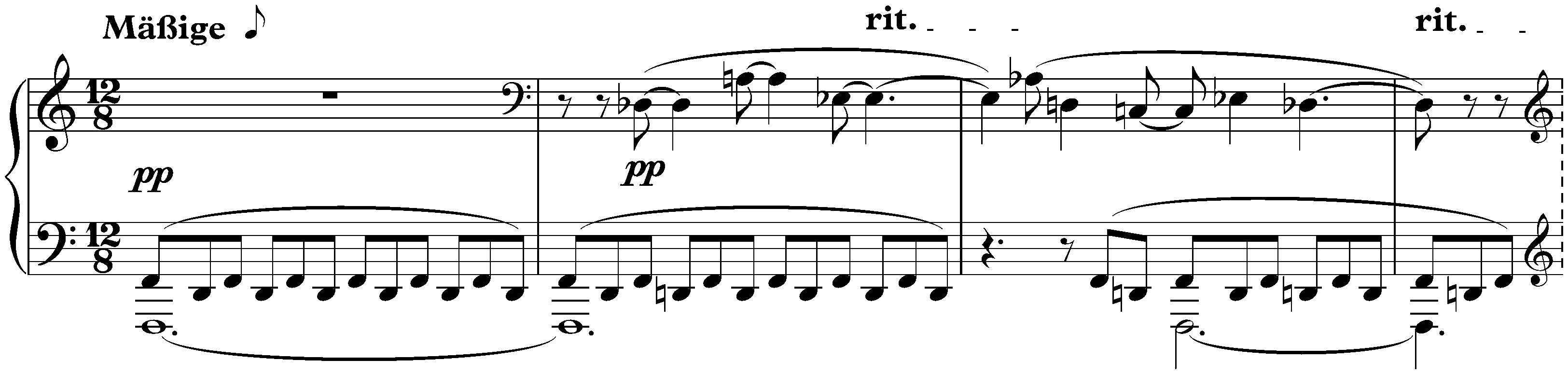 Drei Klavierstücke, op. 11; 2. Mäßige