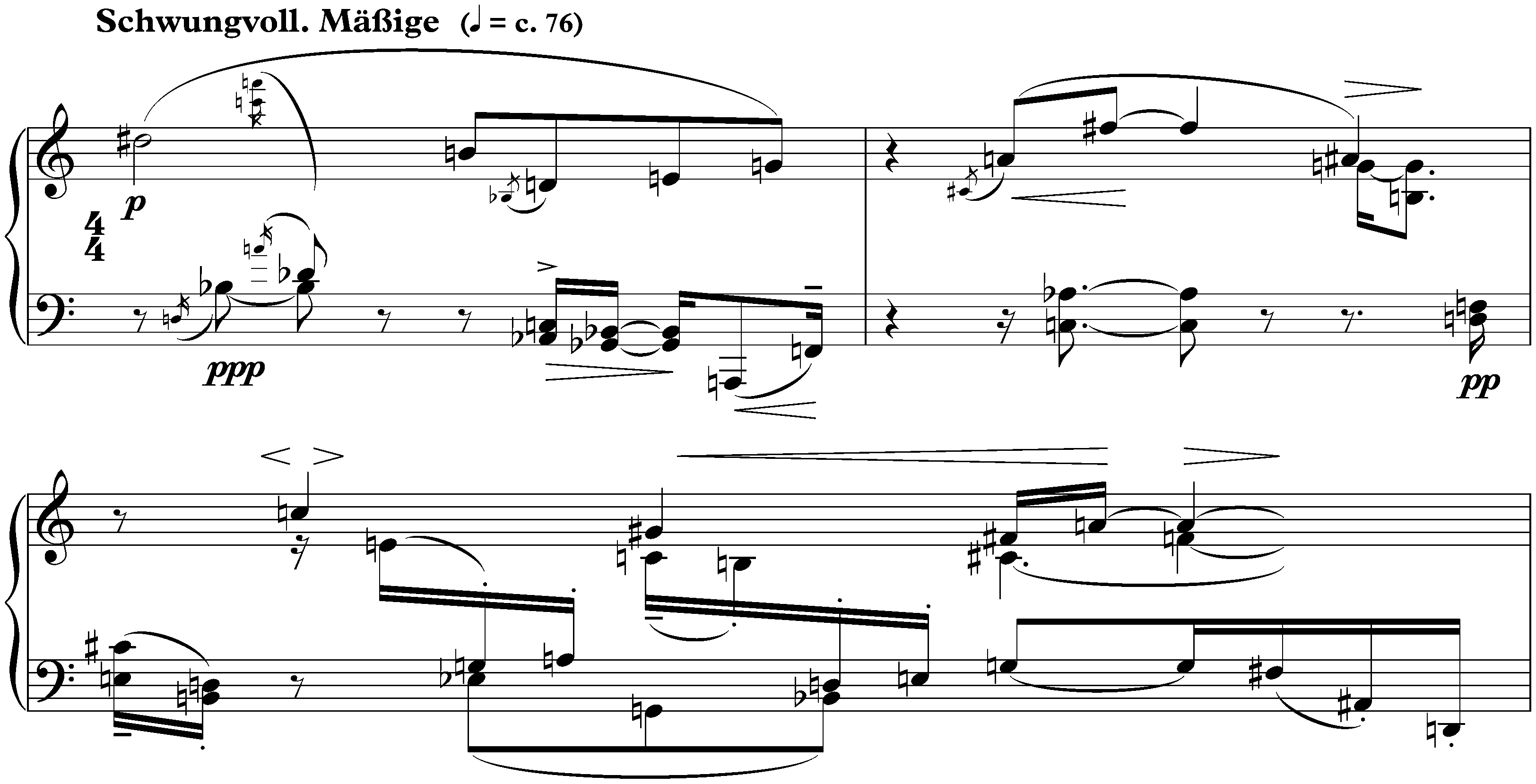 Fünf Klavierstücke, op. 23; 4. Schwungvoll. Mäßige
