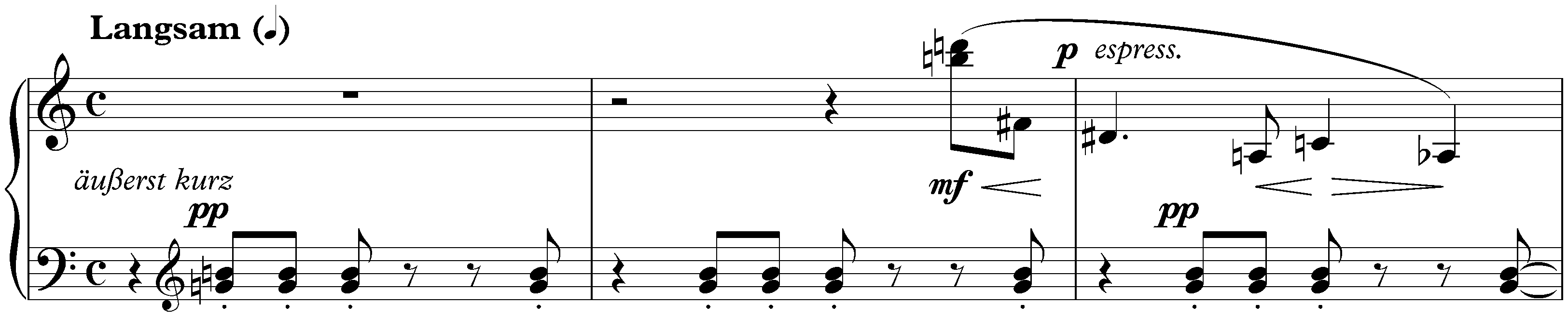 Sechs kleine Klavierstücke, op. 19; 2. Langsam