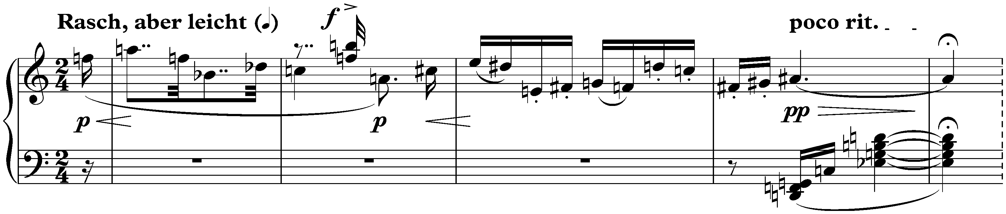 Sechs kleine Klavierstücke, op. 19; 4. Rasch, aber leicht
