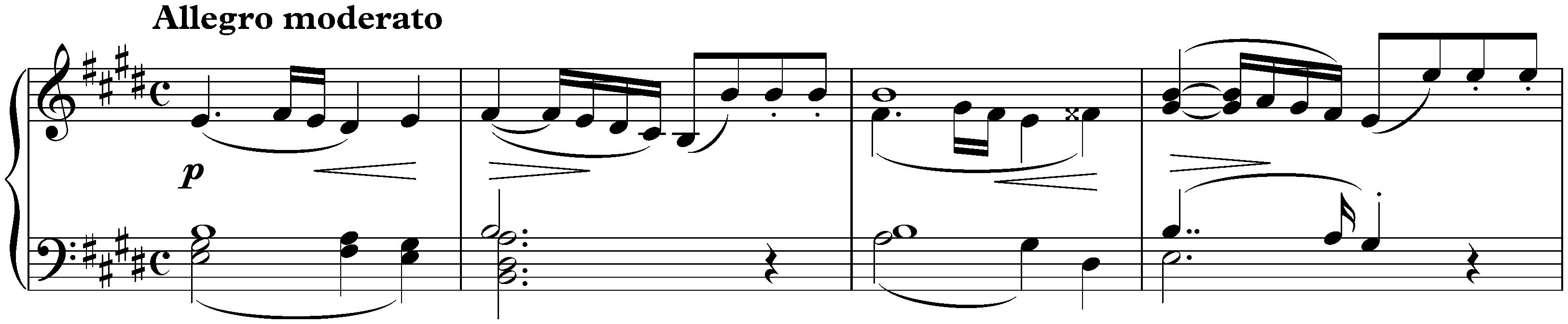 Fünf Klavierstücke, D 459; 1. Allegro moderato