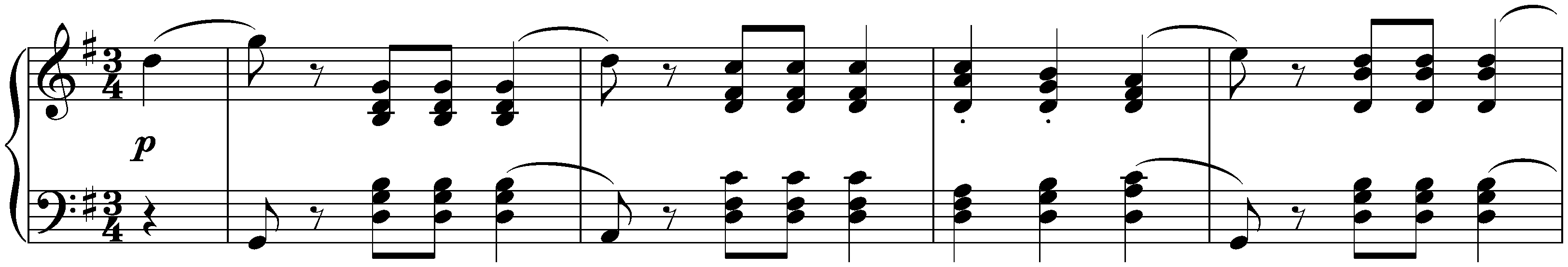 Sixteen Ländler and two Ecossaises, D 734; 1. Sixteen Ländler, no. 1 in G major