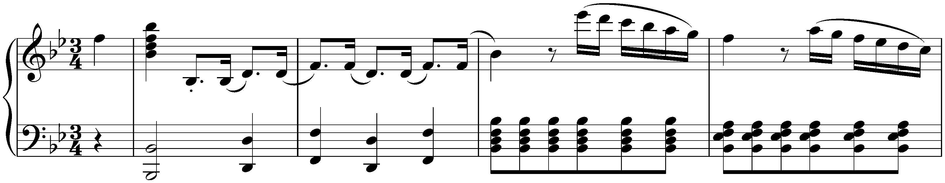 Six Minuets, D 2D; 6. B-flat major