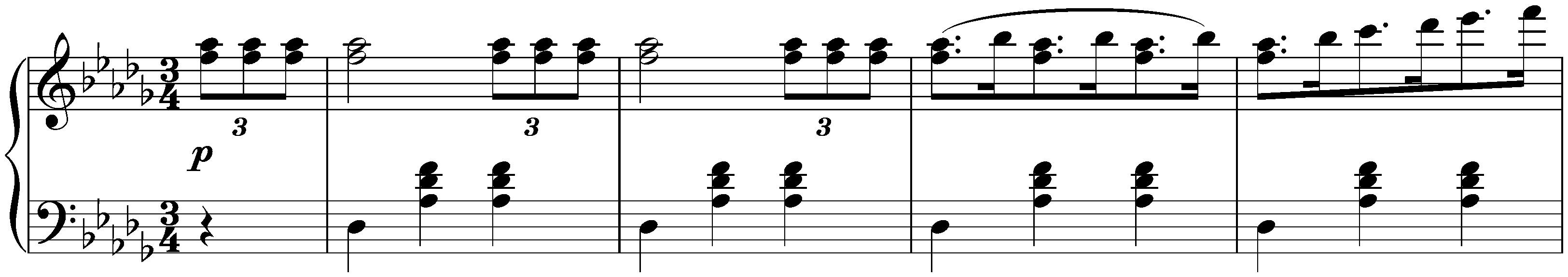 Twelve Waltzes, seventeen Ländler and nine Ecossaises, D 145; 24. Seventeen Ländler, no. 12 in D-flat major