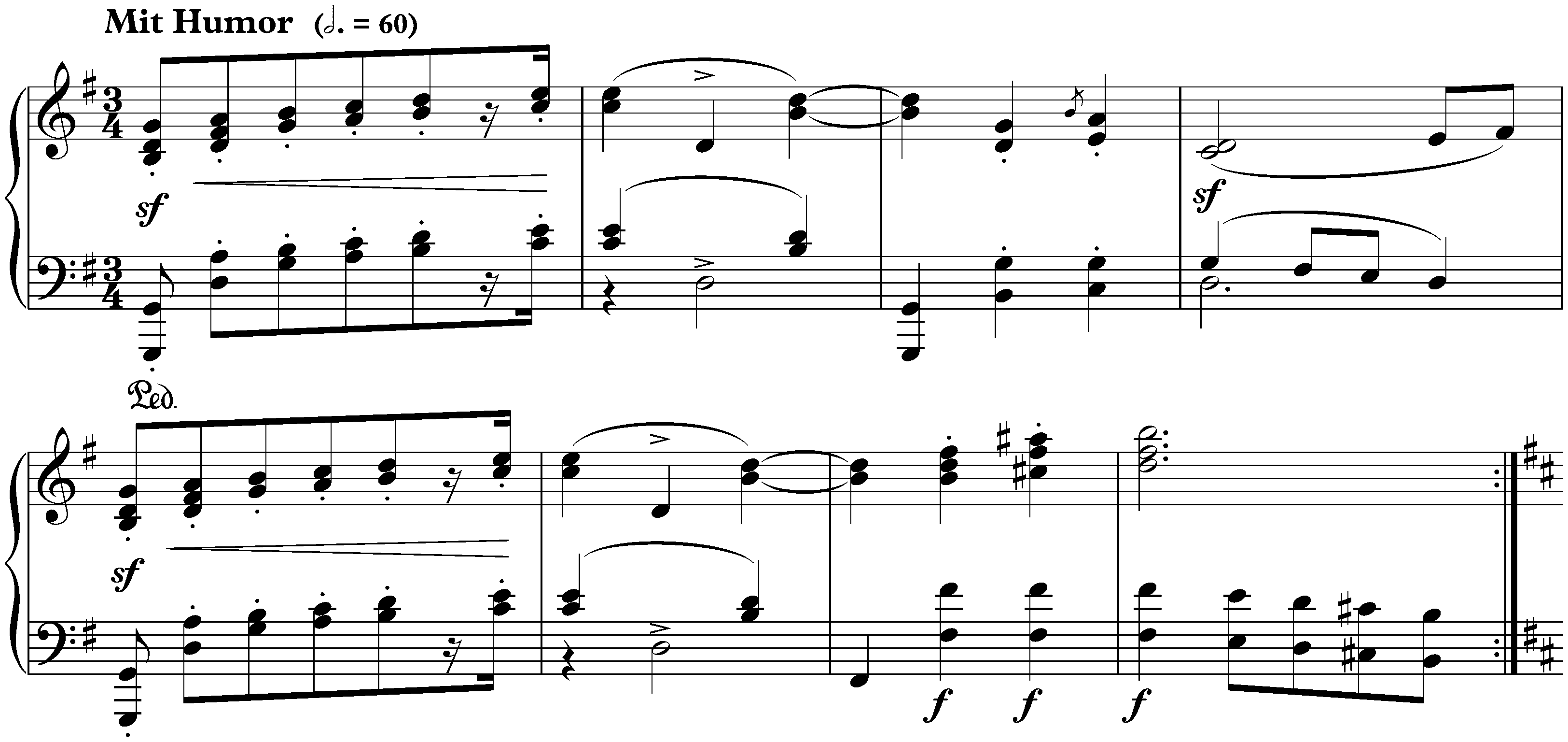Davidsbündlertänze, op. 6; 3. Mit Humor