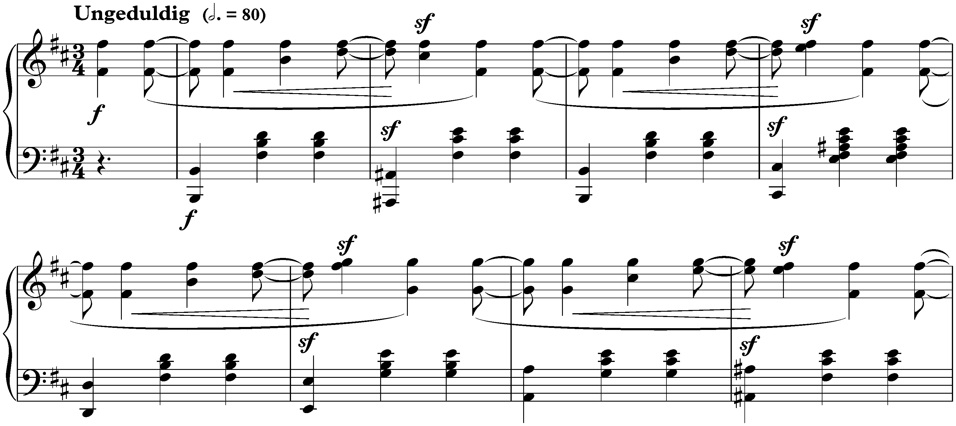 Davidsbündlertänze, op. 6; 4. Ungeduldig