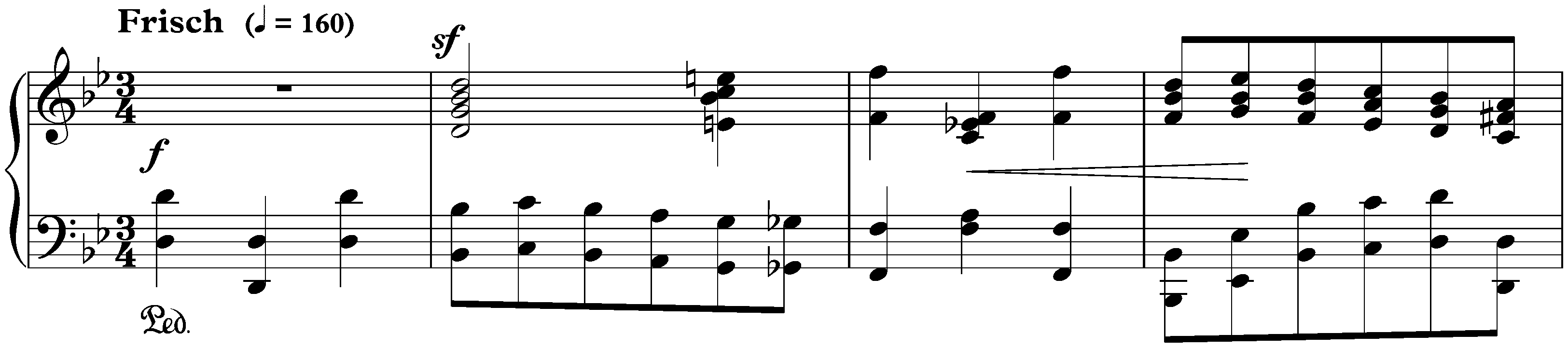Davidsbündlertänze, op. 6; 15. Frisch