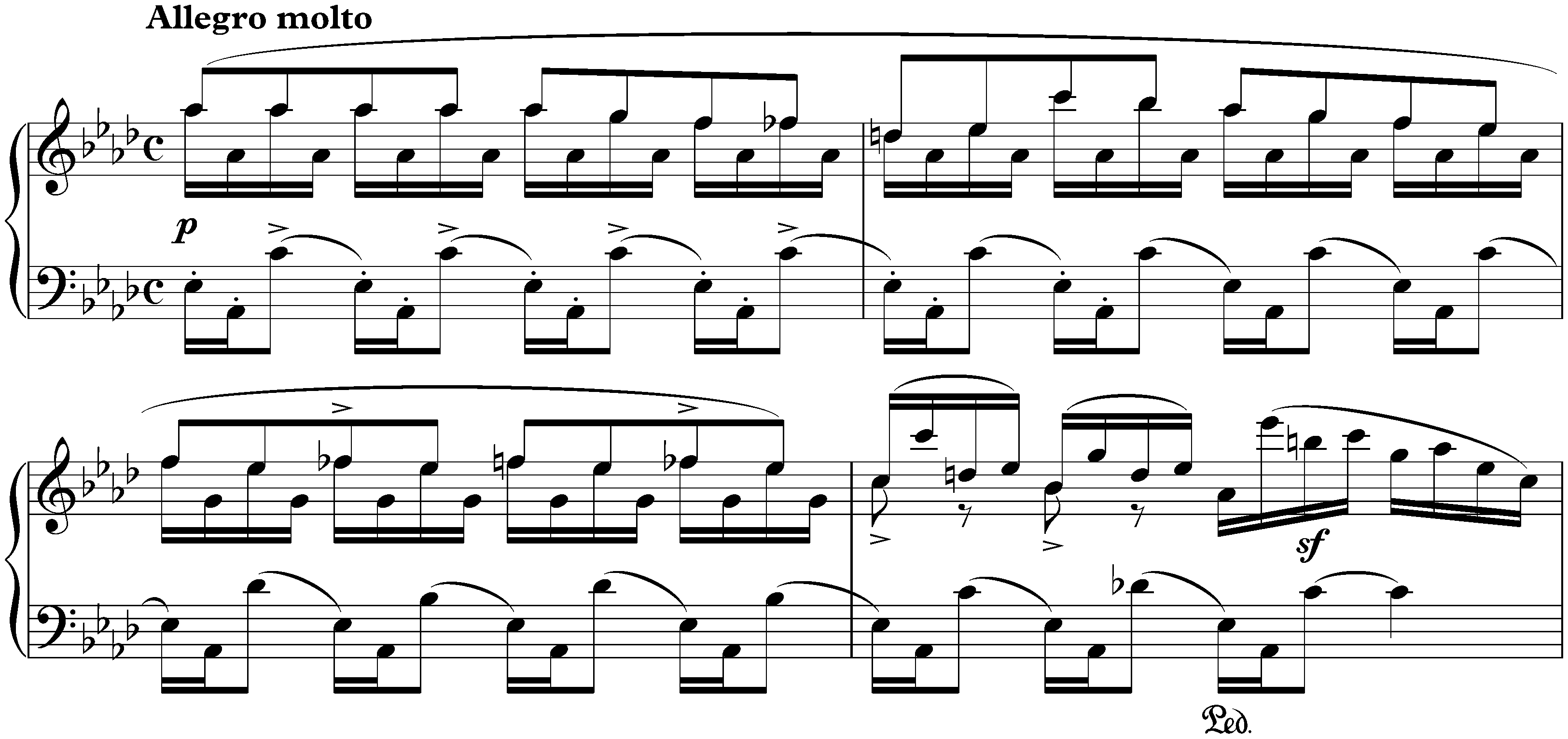 Sechs Konzert-Etüden nach Capricen von Paganini, op. 10; 1. A-flat major