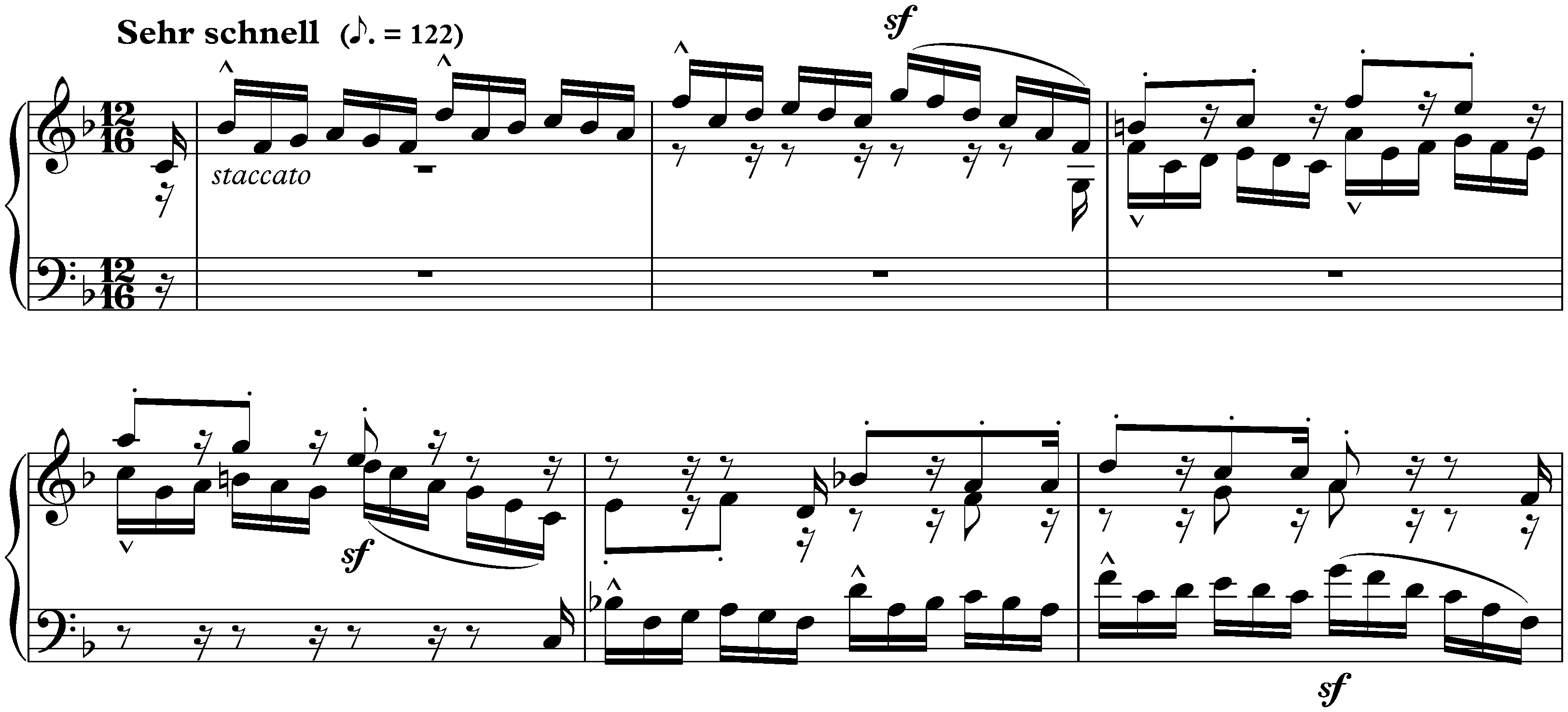 Sieben Stücke in Fughettenform, op. 126; 6. Sehr schnell