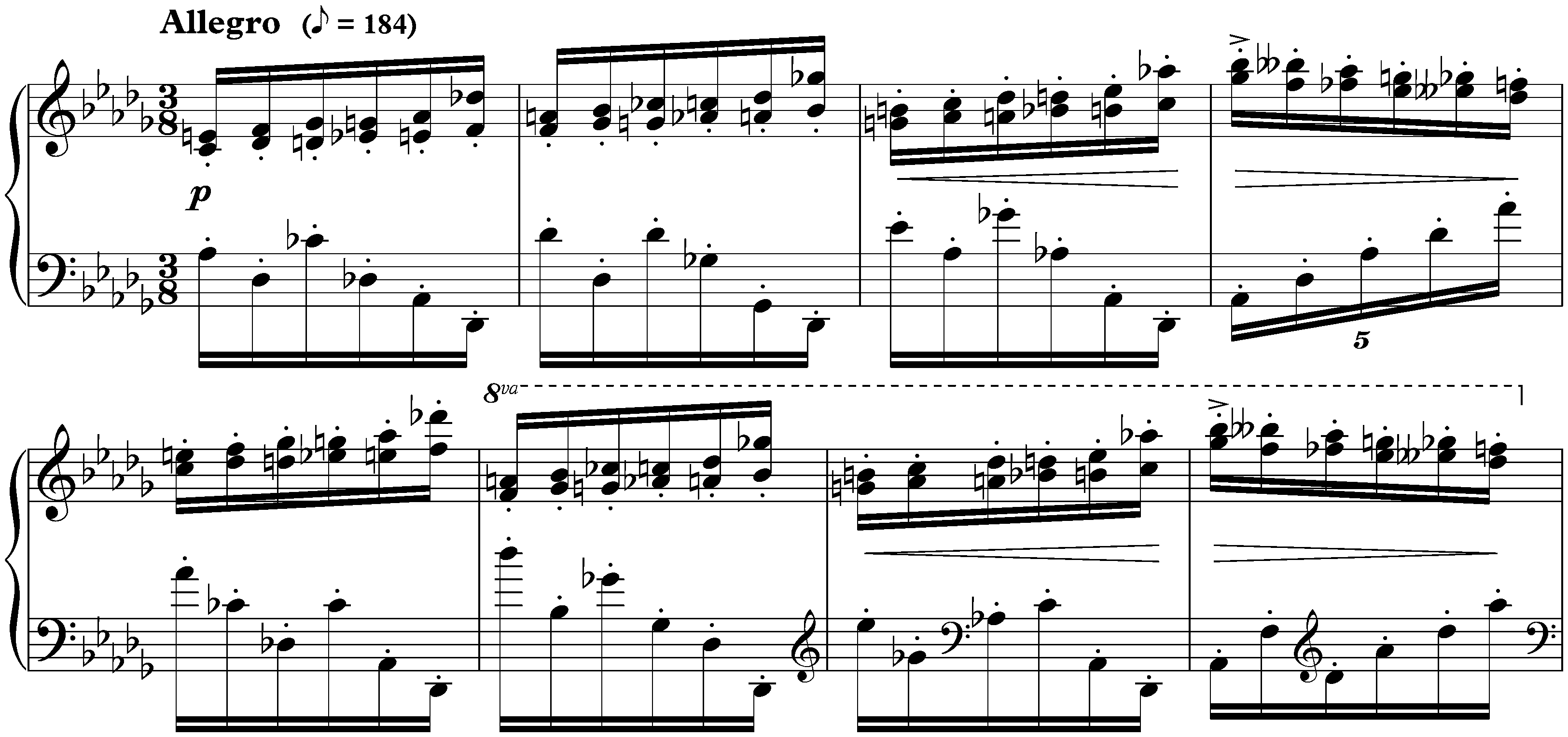 Douze Études, op. 8; 10. D-flat major