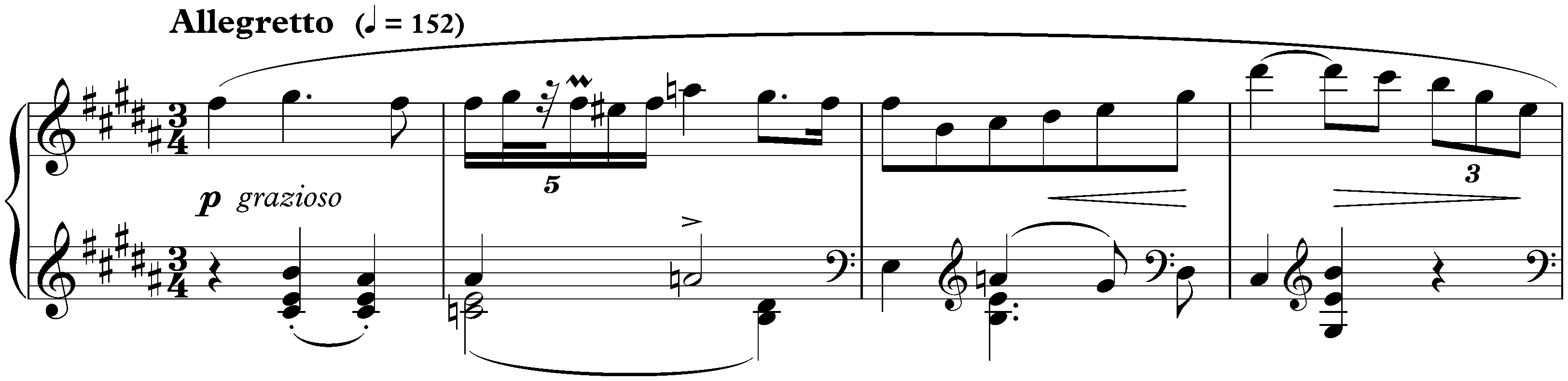 Quatre Préludes, op. 22; 3. B major