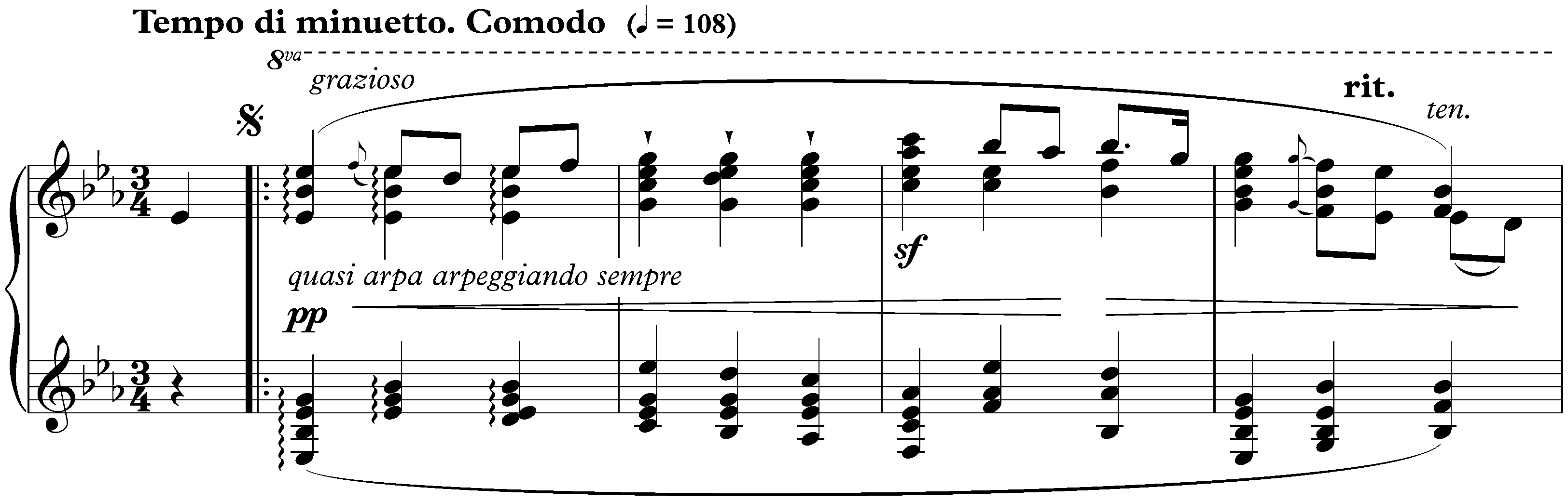 Sonata no. 1 in C minor, op. 8; 3. Tempo di minuetto. Comodo