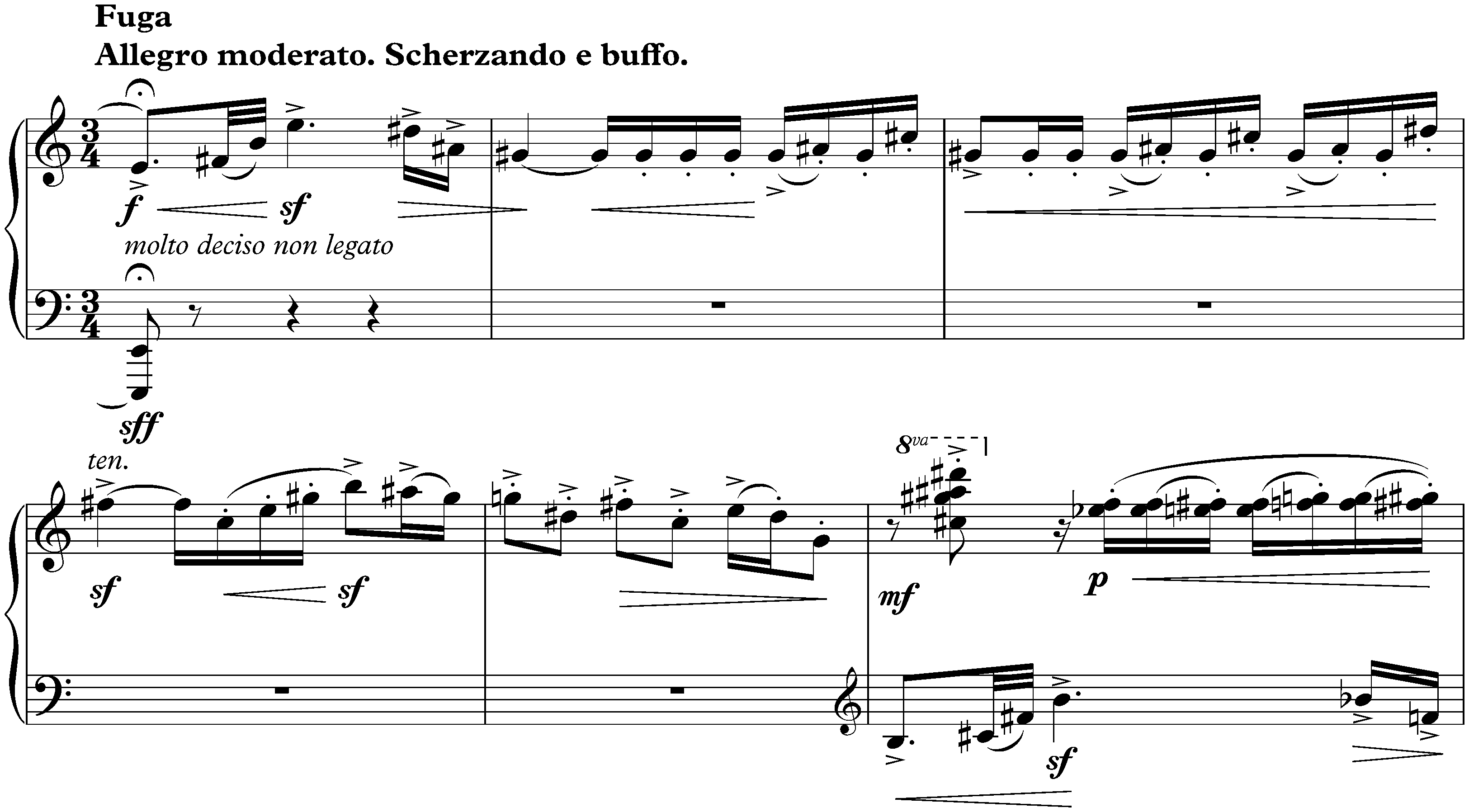 Sonata no. 3, op. 36; 4. Fuga: Allegro moderato. Scherzando e buffo
